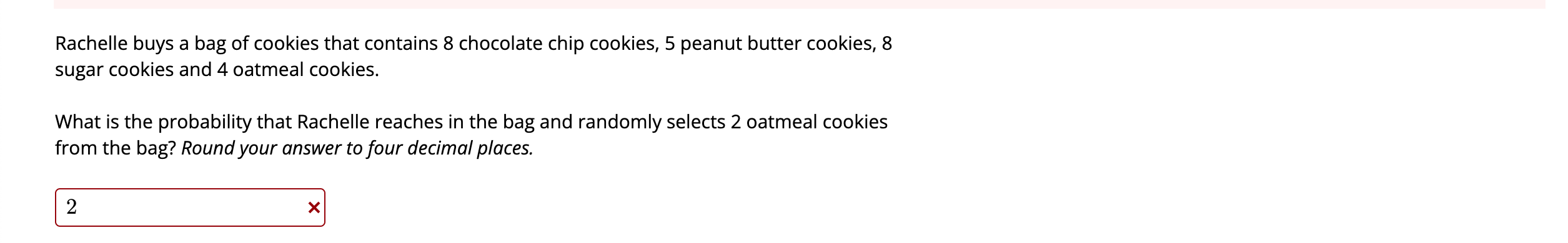 Solved Rachelle Buys A Bag Of Cookies That Contains 8 Chegg Com