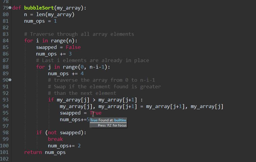 Solved I need to know the number of count operations on each | Chegg.com
