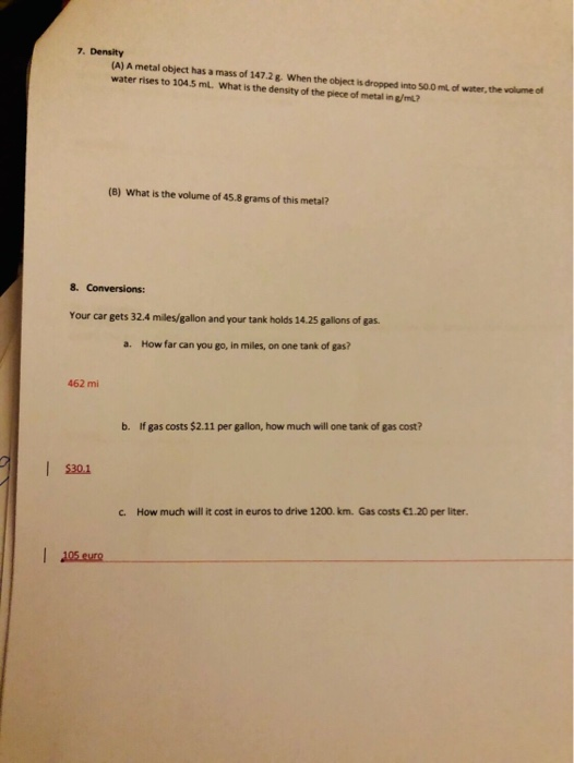 Solved Chm 111 Worksheet Extra Credit 11. A Standard Gold 