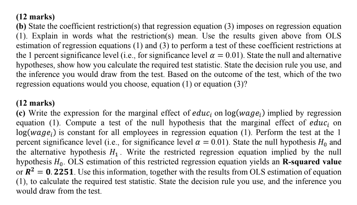 Question 2 (35 marks) You are conducting an | Chegg.com
