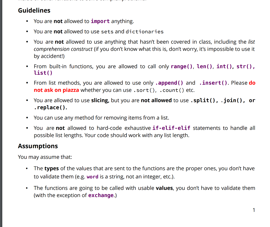 Solved Guidelines • You are not allowed to import anything.