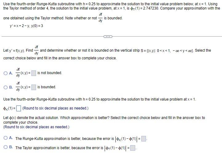 Solved Use The Fourth-order Runge-Kutta Subroutine With | Chegg.com