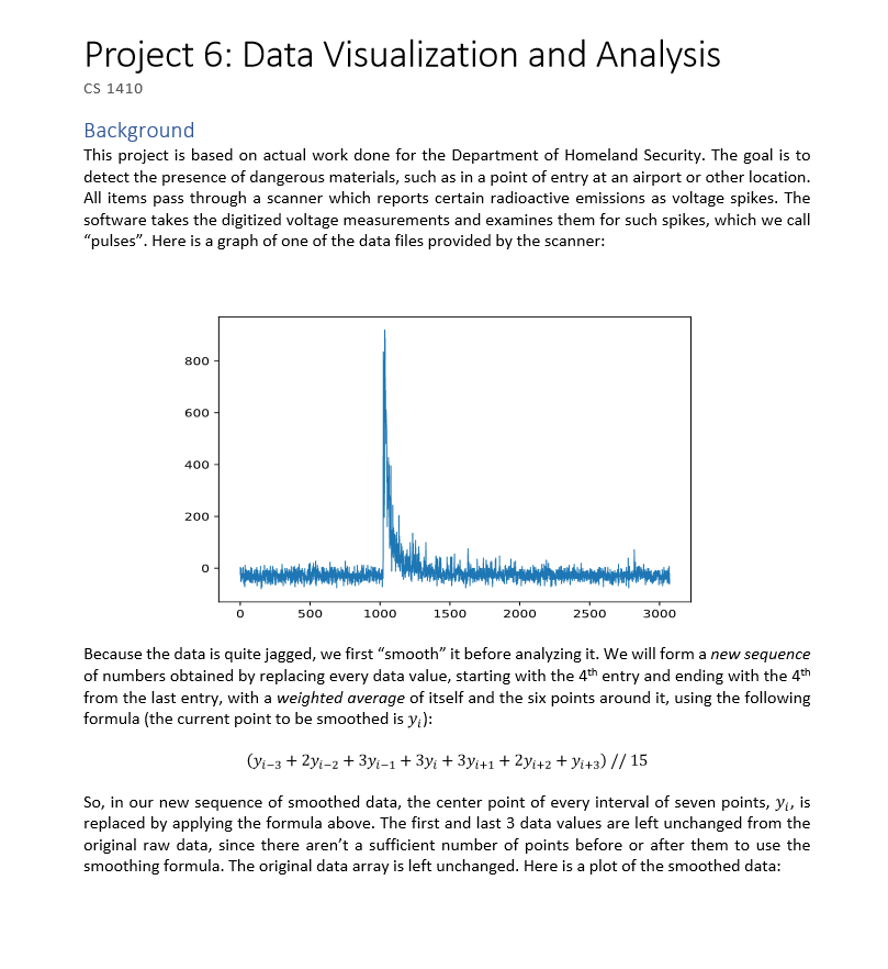 Solved Project 6: Data Visualization and Analysis CS 1410 | Chegg.com