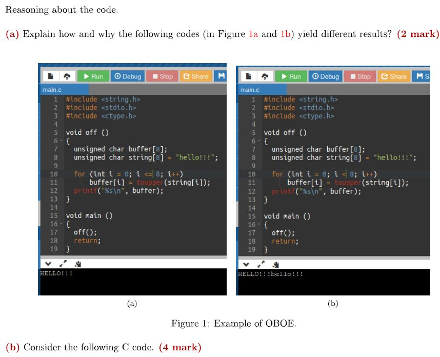 Solved Reasoning about the code. (a) Explain how and why the | Chegg.com