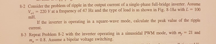 Solved 8-2 Consider the problem of ripple in the output | Chegg.com