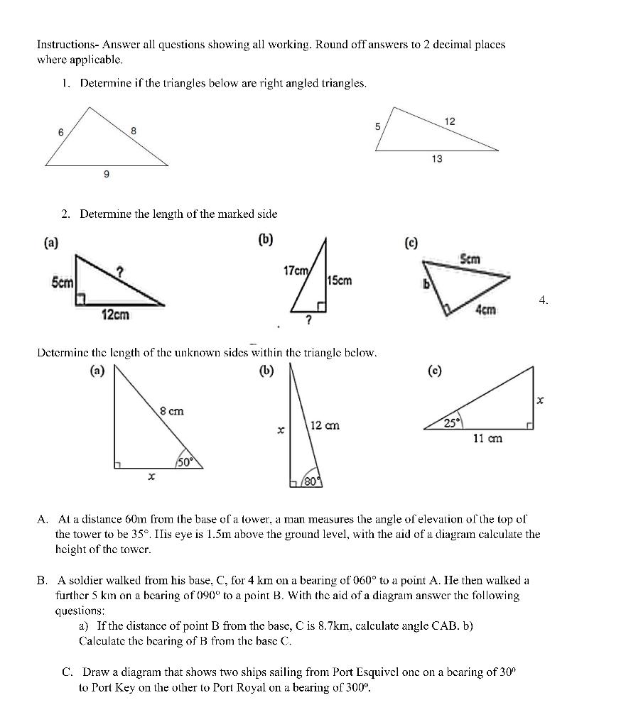 Solved Instructions- Answer all questions showing all | Chegg.com