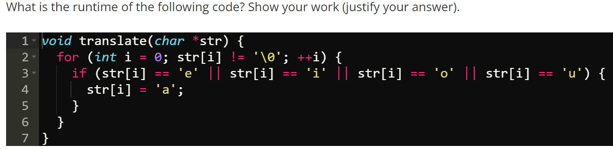 Solved What Is The Runtime Of The Following Code? Show Your | Chegg.com