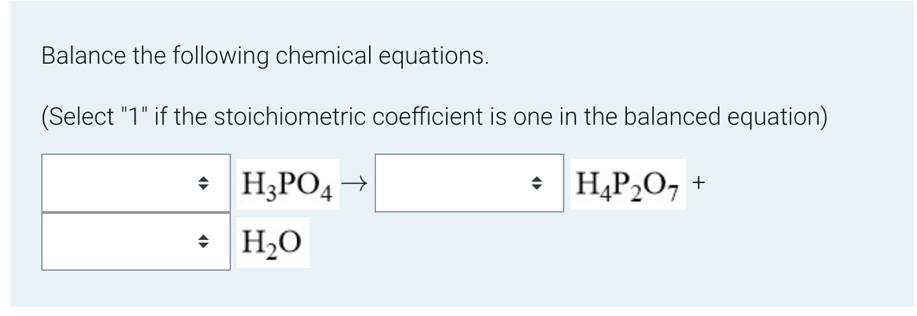 Solved Balance the following chemical equations. (Select 