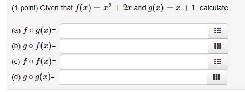 Solved 1 Point Given That F X 22 2 C And G X 1 Chegg Com