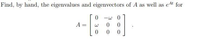 Solved Find, by hand, the eigenvalues and eigenvectors of A | Chegg.com