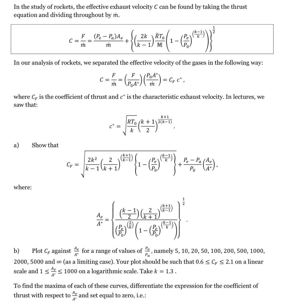 In the study of rockets, the effective exhaust