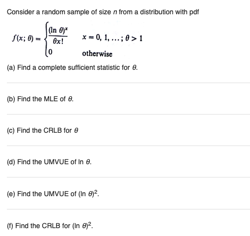 Solved Consider a random sample of size n from a | Chegg.com