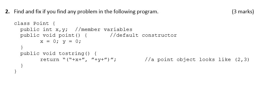 Solved 2. Find and fix if you find any problem in the | Chegg.com