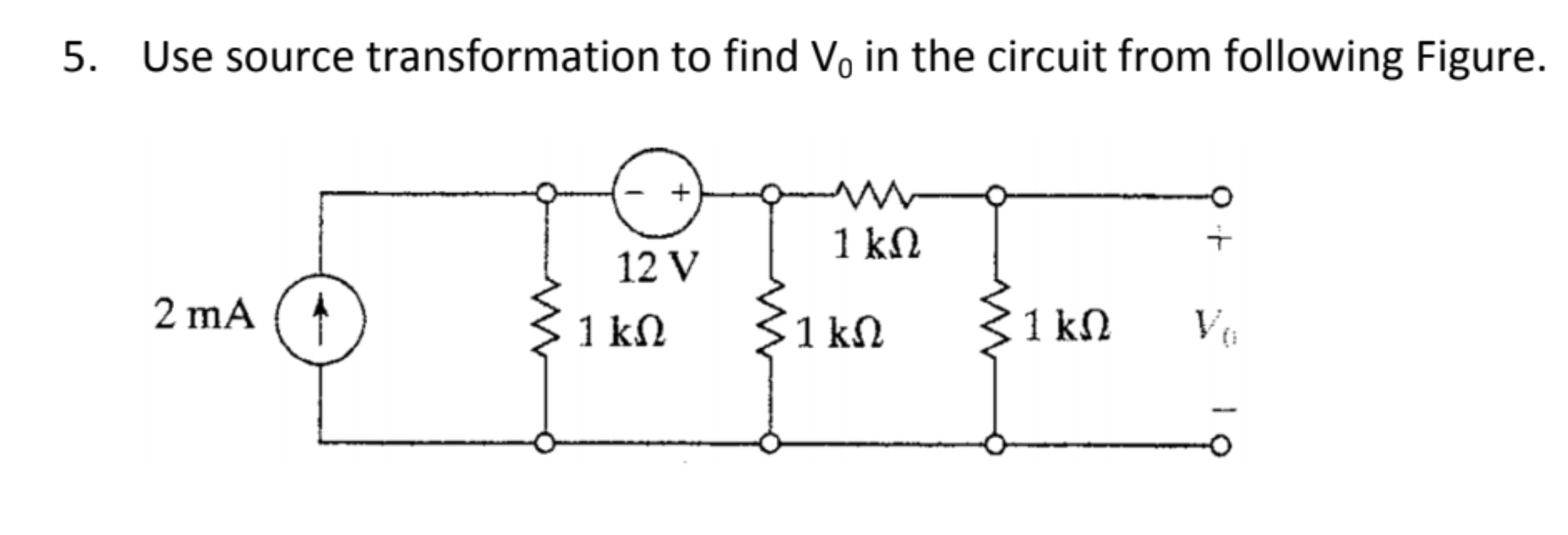 Solved 5. Use source transformation to find V, in the | Chegg.com