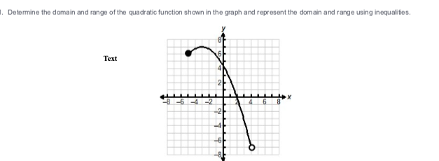 Solved 1. Determine the domain and range of the quadratic | Chegg.com