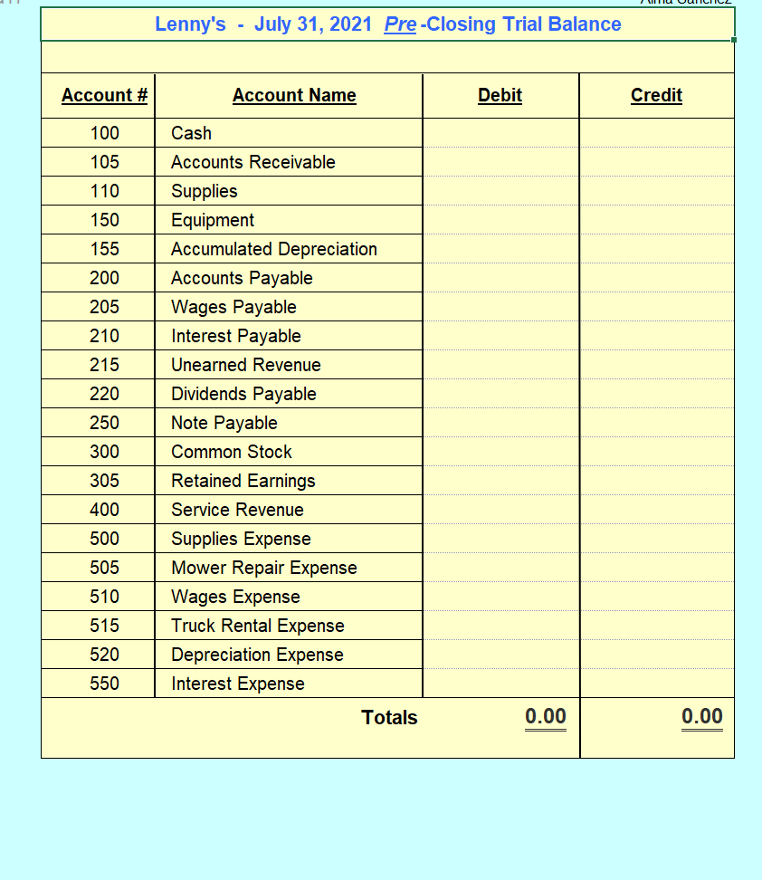 Accounting Cycle Project Solid footing 5e. Setting