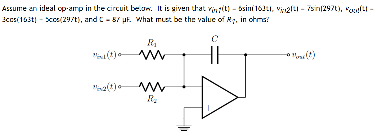 Solved Assume an ideal op-amp in the circuit below. It is | Chegg.com