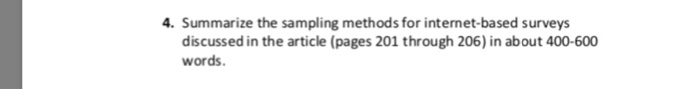 INTERNET-BASED SURVEYS This Section Describes | Chegg.com