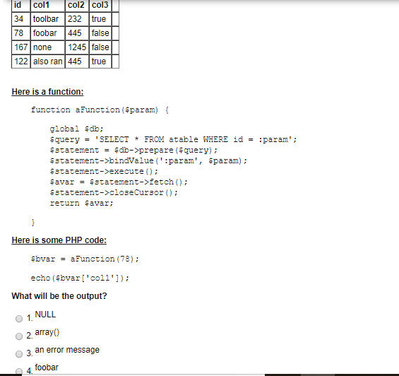 Solved lid coll col2 |col3| 34 toolbar 232 true 78 foobar | Chegg.com