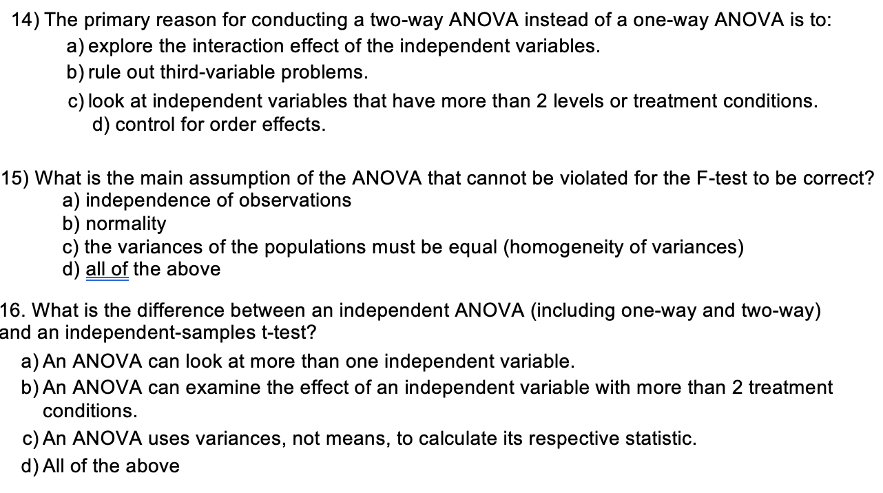 14 The Primary Reason For Conducting A Two Way An Chegg Com