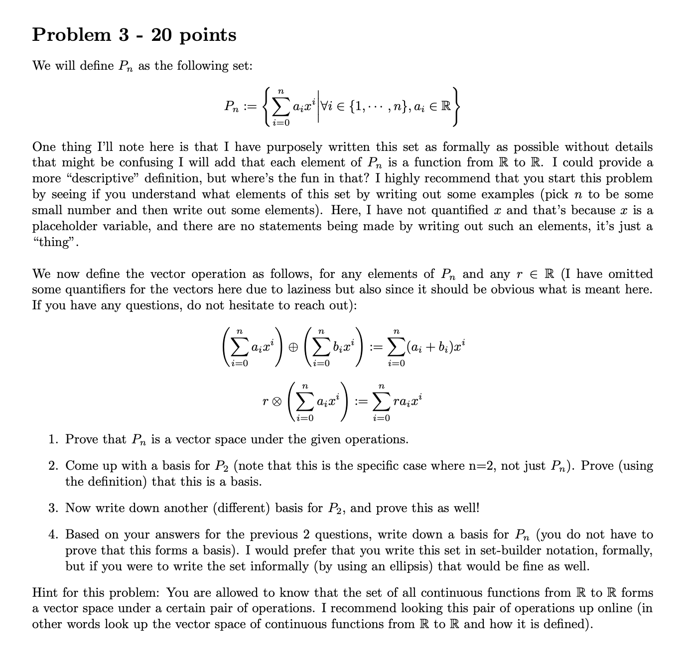 Solved Problem 3 20 Points We Will Define Pn As The