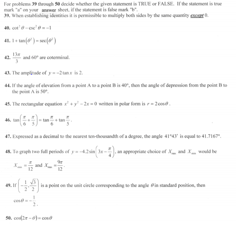 Solved For problems 39 through 50 decide whether the given | Chegg.com