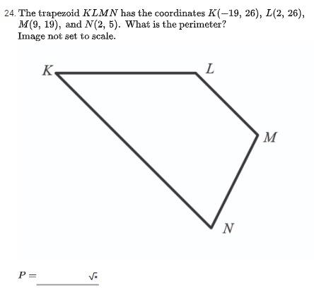 Solved 27. The trapezoid KLMN has the coordinates K(-24, | Chegg.com ...