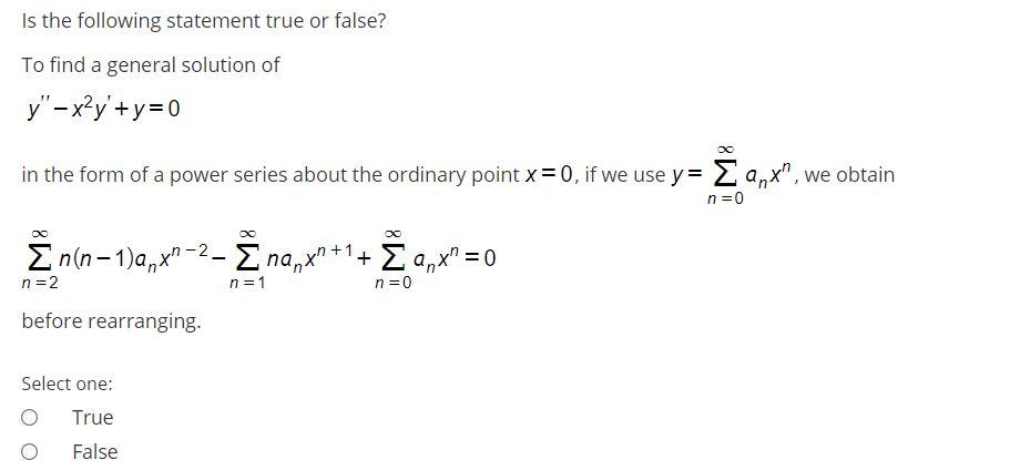 Solved Is The Following Statement True Or False? To Find A | Chegg.com