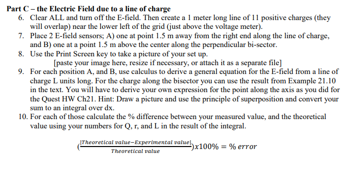 Solved Part C-the Electric Field due to a line of charge 6. | Chegg.com