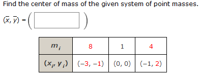 Solved Find the center of mass of the given system of point | Chegg.com