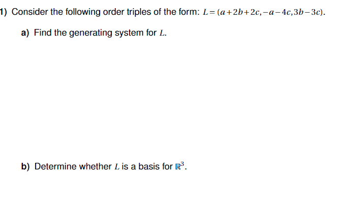 Solved Consider The Following Order Triples Of The Form: | Chegg.com