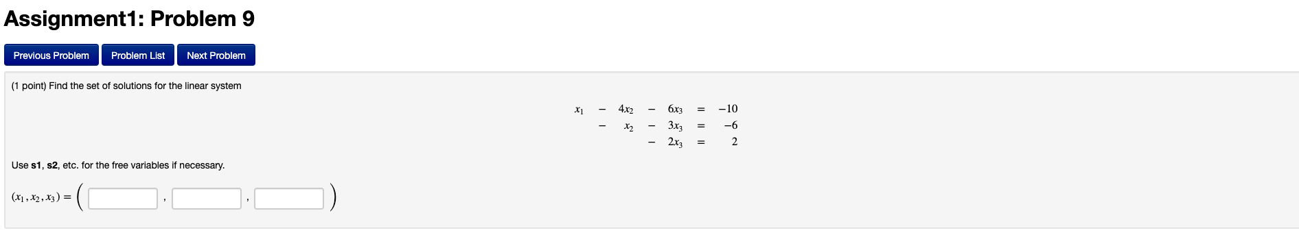 Solved Assignment1: Problem 9 Previous Problem Problem List | Chegg.com