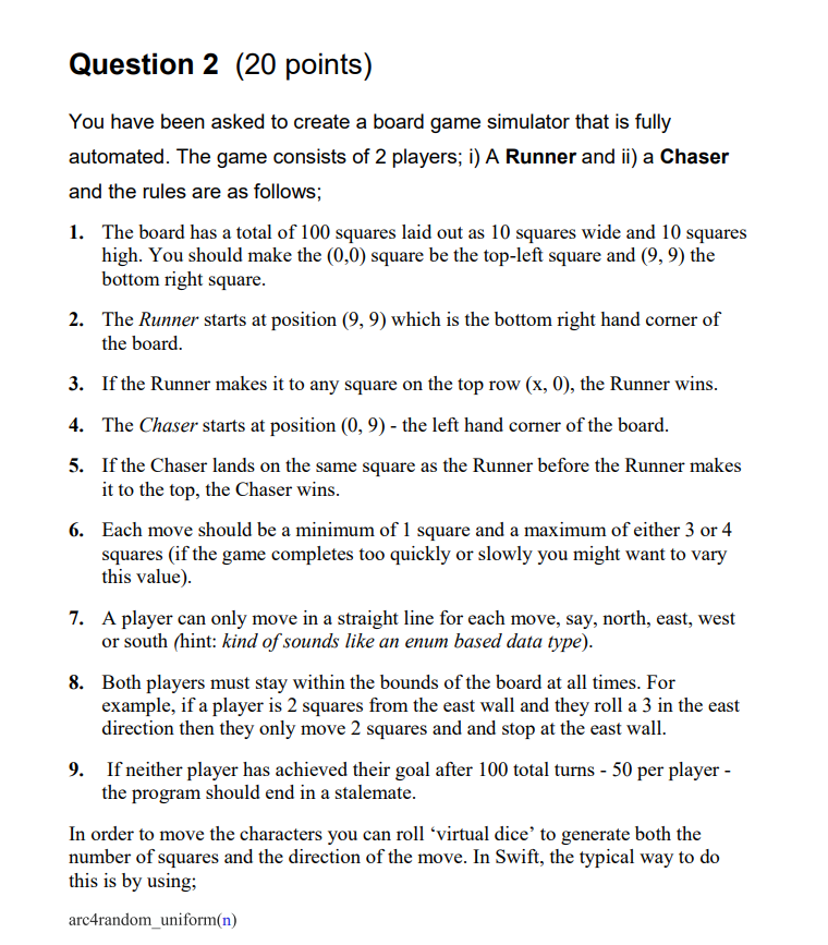 Solved Question 2 (20 points) You have been asked to create | Chegg.com