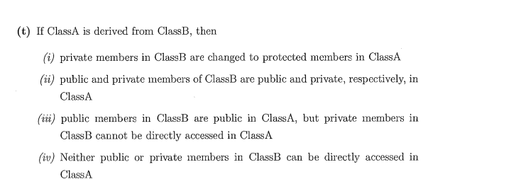 Solved (t) If ClassA is derived from Class B, then (i) | Chegg.com