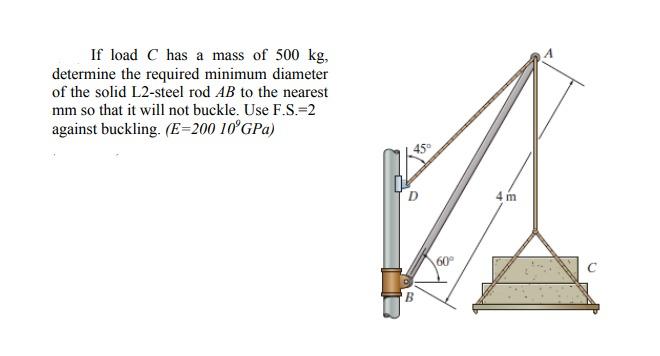 Solved If load C has a mass of 500 kg, determine the | Chegg.com