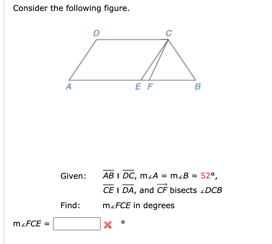 Solved Consider The Following Figure. Given: AB∥DC, | Chegg.com