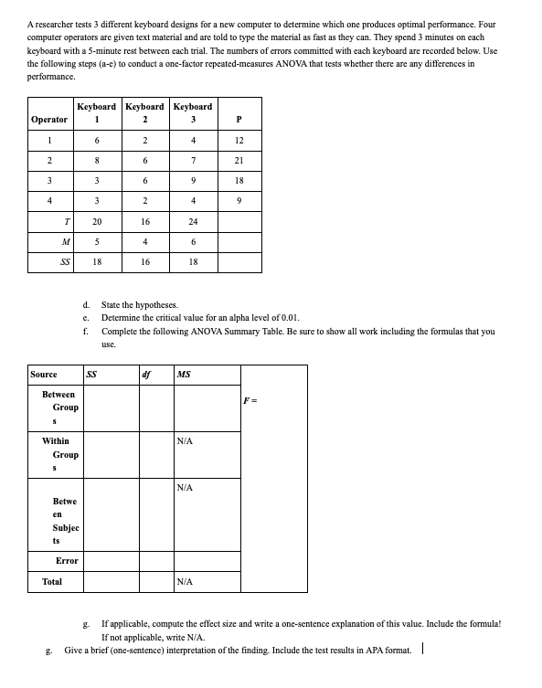 exampleofbankeralgorithm fixed - banker’s algorithm... Solved A researcher tests 3 different keyboard designs for a | Chegg.com