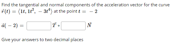 Solved Find the tangential and normal components of the | Chegg.com