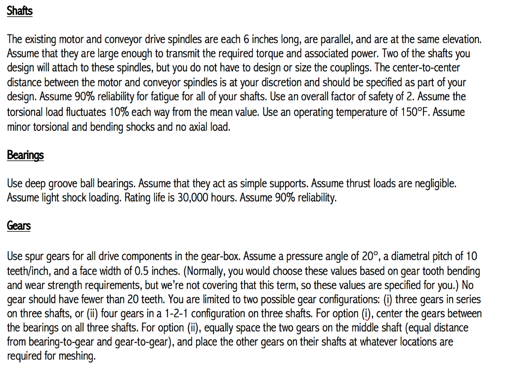 Create a design for a gearbox that will provide the | Chegg.com