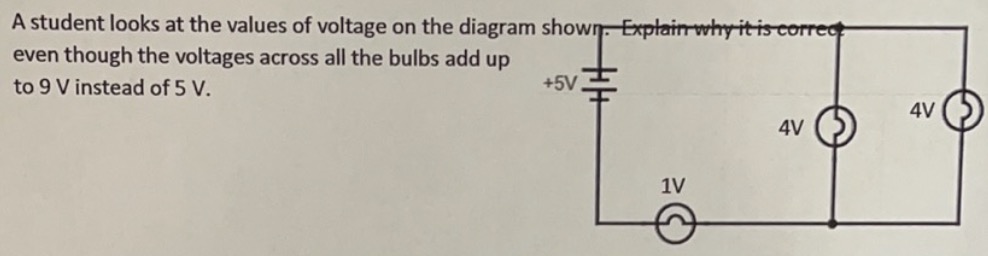 A student looks at the values of voltage on the | Chegg.com