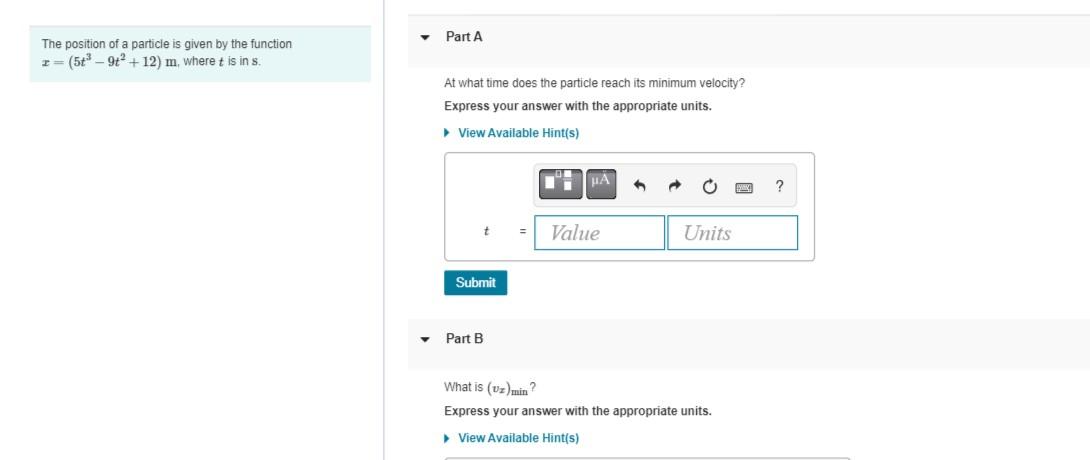 Solved The position of a particle is given by the function | Chegg.com