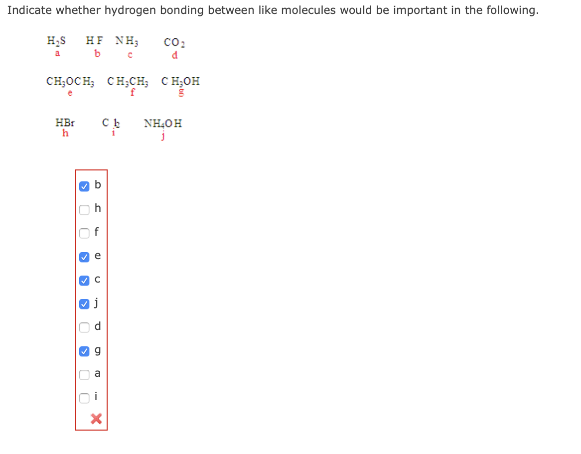 Solved Indicate Whether Hydrogen Bonding Between Like | Chegg.com