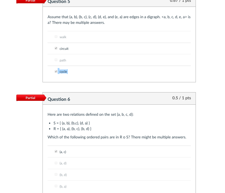 Solved Question 5 Assume That (a, B), (b, C), (c, D), (d, | Chegg.com