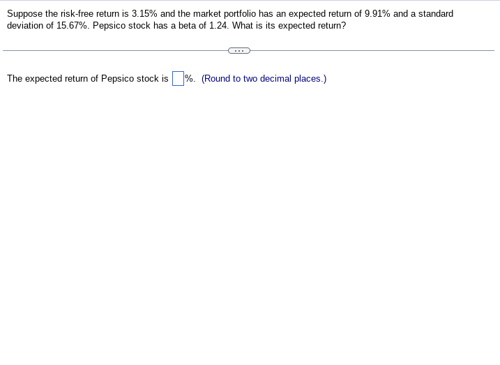 Solved Suppose Intel Stock Has A Beta Of 1.09 , Whereas | Chegg.com