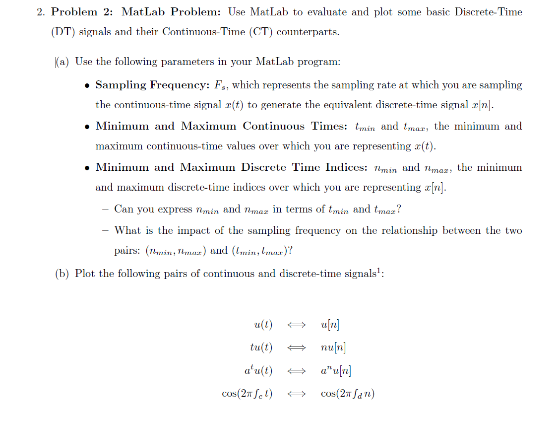 2. Problem 2: MatLab Problem: Use MatLab to evaluate | Chegg.com