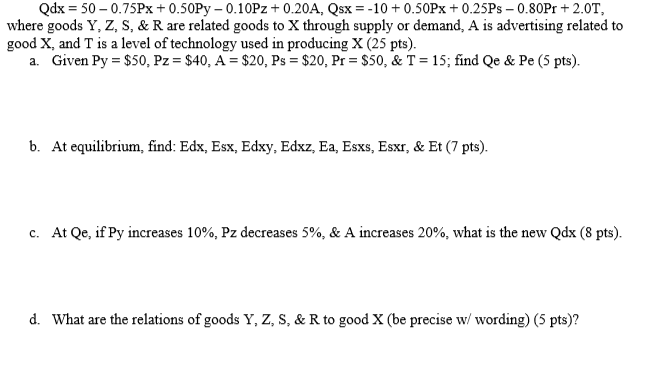 Solved Qdx 50 0 75px 0 50py 0 10pz 0 a Qsx 10 Chegg Com