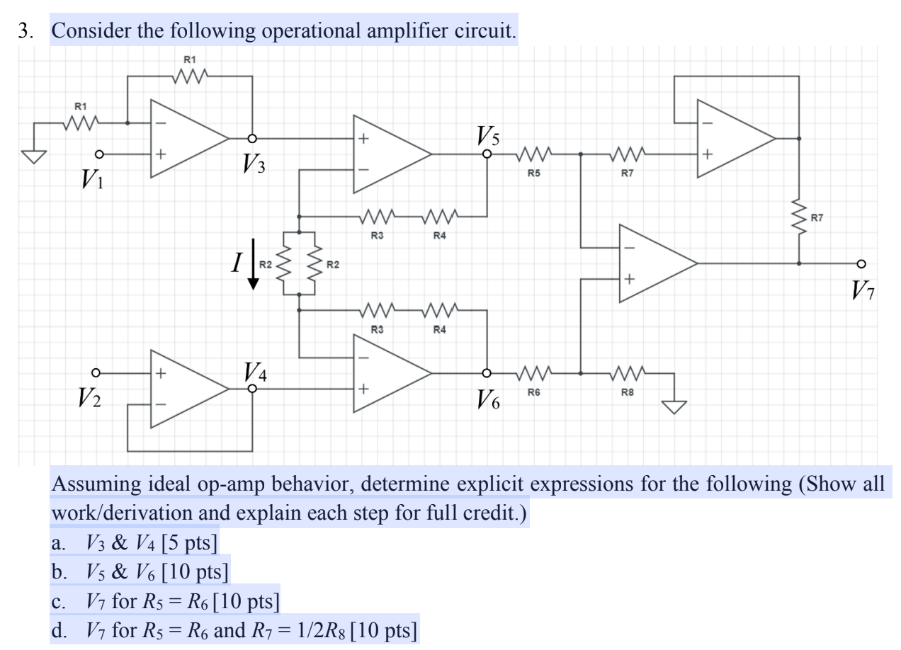 Solved Consider the following operational amplifier circuit. | Chegg.com