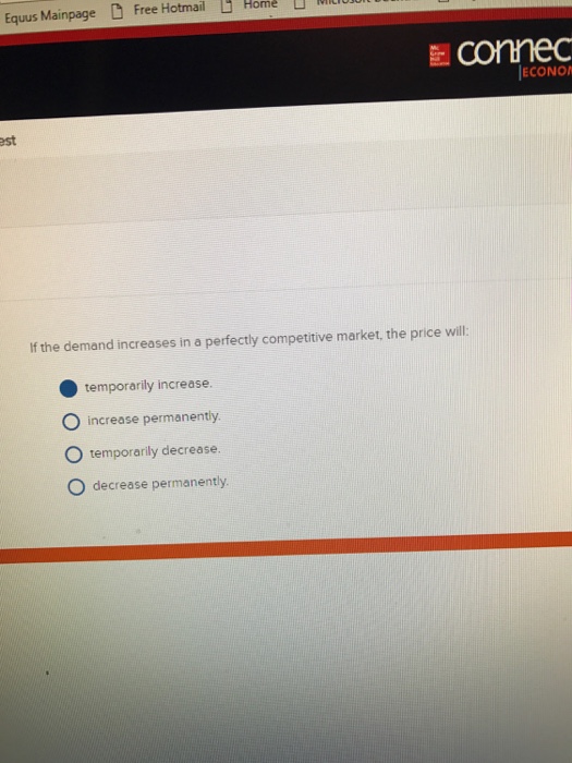Solved If the demand increases in a perfectly competitive | Chegg.com