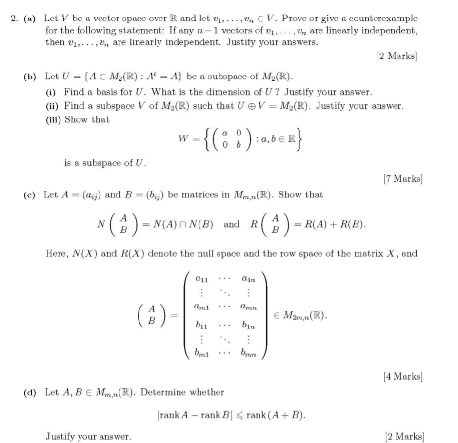 Solved We denote R and C the field of real numbers and the | Chegg.com