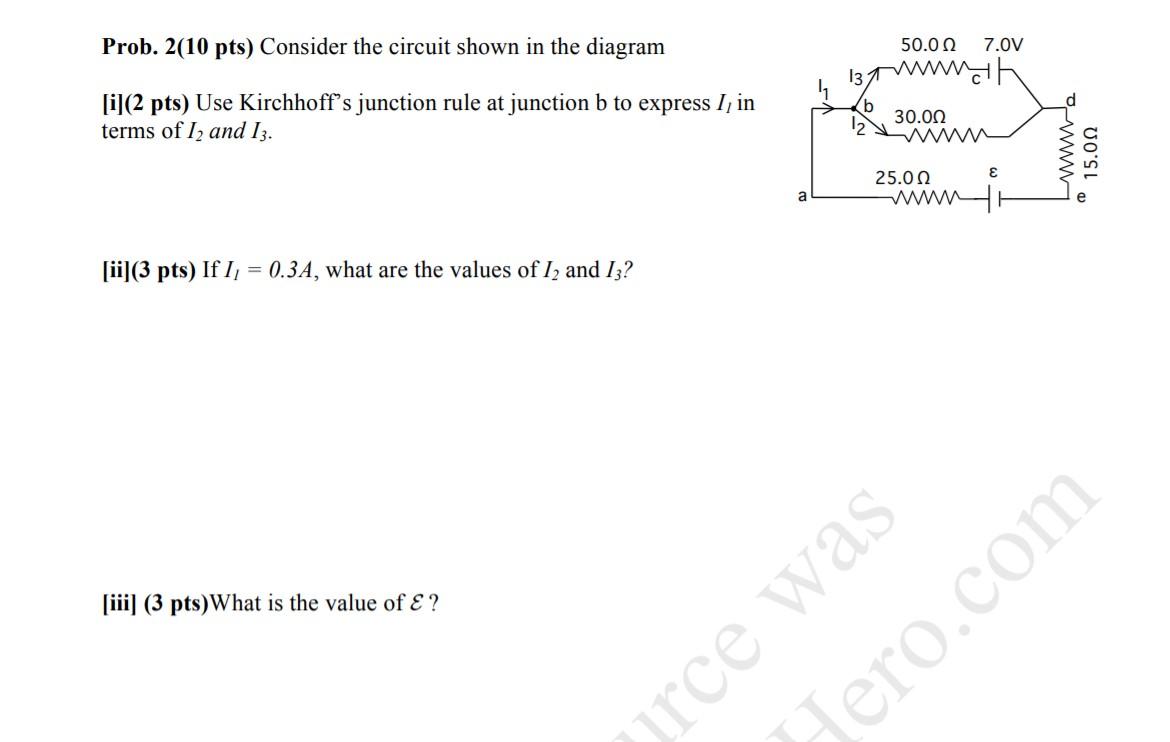 Solved Prob. 2(10 pts) Consider the circuit shown in the | Chegg.com